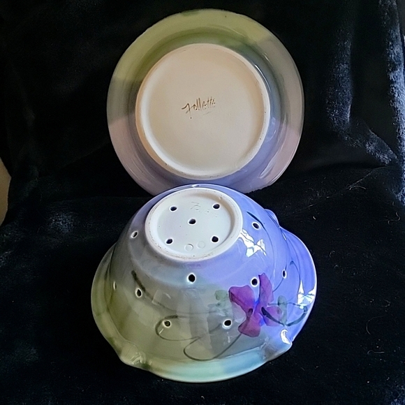 Artisan Made Pottery Plate and Colonder - Picture 4 of 4